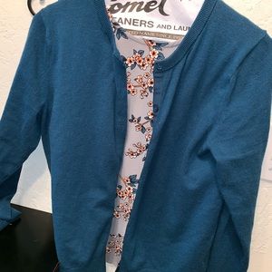 Cardigan with Sleeveless Peplem Blouse - Loft. New